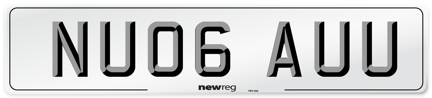 NU06 AUU Number Plate from New Reg